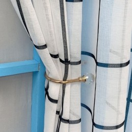 Cortina De Voile Com Padrão De Treliça Feita Sob Medida, Cortinas Transparentes Para Sala De Estar E Quarto