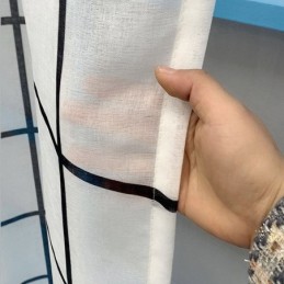 Cortina De Voile Com Padrão De Treliça Feita Sob Medida, Cortinas Transparentes Para Sala De Estar E Quarto