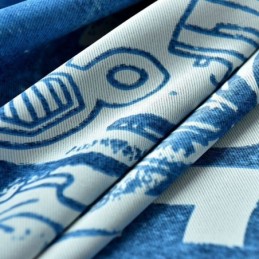 Cortina Blackout Estampada Com Estampa De Desenho Animado Azul Espacial Feita Sob Medida Para Quarto De Meninos