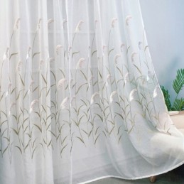 Cortinas Modernas De Tule Bordado, Voile Transparente, Sala De Estar E Quarto