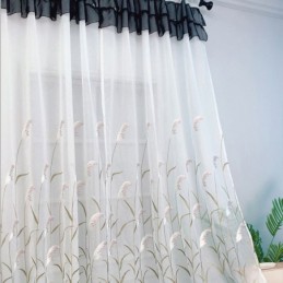 Cortinas Modernas De Tule Bordado, Voile Transparente, Sala De Estar E Quarto