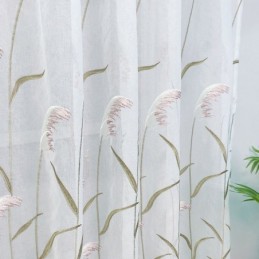 Cortinas Modernas De Tule Bordado, Voile Transparente, Sala De Estar E Quarto