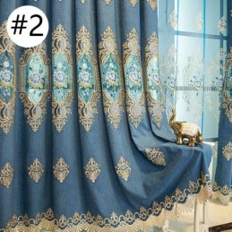 Cortina De Chenille Sob Medida, Estilo Europeu, Bordado, Flor, Tratamento De Janela