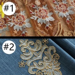 Cortina De Chenille Sob Medida, Estilo Europeu, Bordado, Flor, Tratamento De Janela