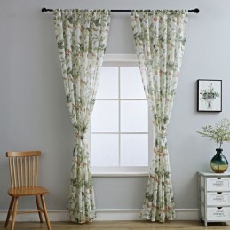 Cortinas De Tule Translúcido Estampadas Em Voile Transparente Para Sala De Estar