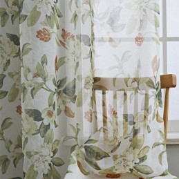 Cortinas De Tule Translúcido Estampadas Em Voile Transparente Para Sala De Estar