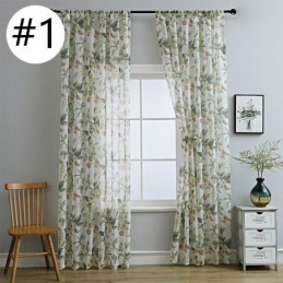 Cortinas De Tule Translúcido Estampadas Em Voile Transparente Para Sala De Estar