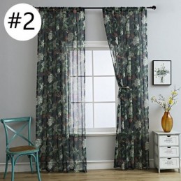 Cortinas De Tule Translúcido Estampadas Em Voile Transparente Para Sala De Estar