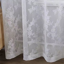 Cortina De Tule Moderna Feita Sob Medida, Cortina Floral Voile Transparente Para Sala De Estar