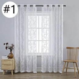 Cortina De Tule Moderna Feita Sob Medida, Cortina Floral Voile Transparente Para Sala De Estar