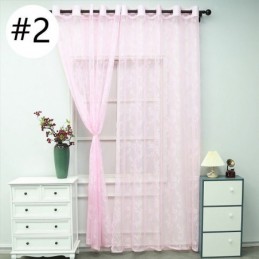 Cortina De Tule Moderna Feita Sob Medida, Cortina Floral Voile Transparente Para Sala De Estar