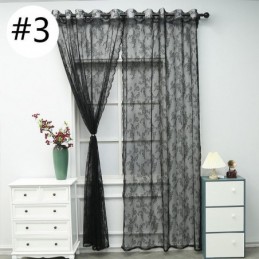 Cortina De Tule Moderna Feita Sob Medida, Cortina Floral Voile Transparente Para Sala De Estar