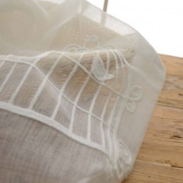 Cortina Transparente Respirável Feita Sob Medida, Cortina Com Bordado De Gaiola Para Pássaros, Sala De Estar