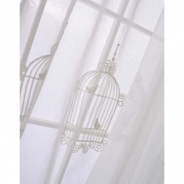 Cortina Transparente Respirável Feita Sob Medida, Cortina Com Bordado De Gaiola Para Pássaros, Sala De Estar