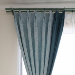 Cortina Blackout Feita Sob Medida Cortina Estilo Europeu Simples Algodão Macio Azul Jacquard Decorativo Quarto