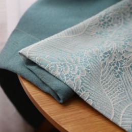 Cortina Blackout Feita Sob Medida Cortina Estilo Europeu Simples Algodão Macio Azul Jacquard Decorativo Quarto