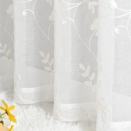 Cortinas Brancas Transparentes, Cortinas Bordadas Para Janelas, Cortinas Sob Medida Para Sala De Estar E Quarto
