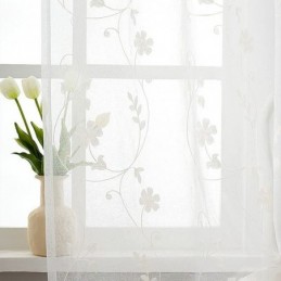 Cortinas Brancas Transparentes, Cortinas Bordadas Para Janelas, Cortinas Sob Medida Para Sala De Estar E Quarto