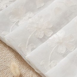 Cortinas Brancas Transparentes, Cortinas Bordadas Para Janelas, Cortinas Sob Medida Para Sala De Estar E Quarto