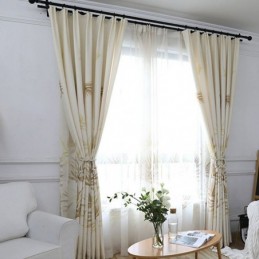 Cortinas Blackout Com Estampa De Folhas Modernas Para Sala De Estar