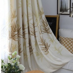 Cortinas Blackout Com Estampa De Folhas Modernas Para Sala De Estar