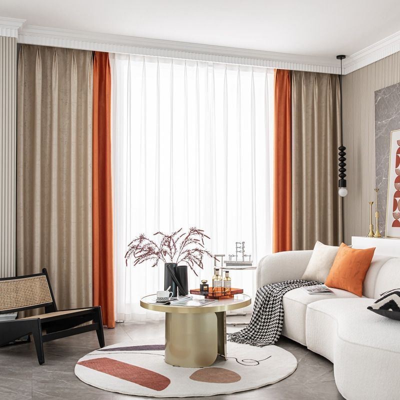 Cortinas Blackout Geométricas Jacquard Para Sala De Estar