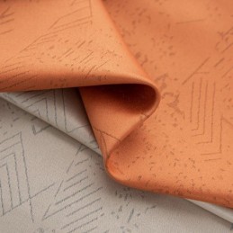 Cortinas Blackout Geométricas Jacquard Para Sala De Estar