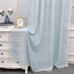 Cortinas De Tule De Cor Sólida, Cortina Moderna De Voile Transparente, Feita Sob Medida, Cortina Para Sala De Estar