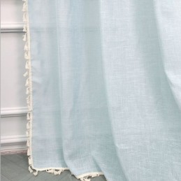 Cortinas De Tule De Cor Sólida, Cortina Moderna De Voile Transparente, Feita Sob Medida, Cortina Para Sala De Estar