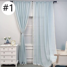 Cortinas De Tule De Cor Sólida, Cortina Moderna De Voile Transparente, Feita Sob Medida, Cortina Para Sala De Estar