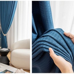 Cortina Jacquard Pied-De-Poule Feita Sob Medida Cortina De Alta Sombra Para Sala De Estar E Quarto