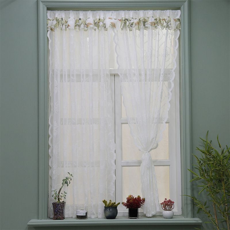 Cortinas De Janela Brancas Transparentes, Cortinas De Voile Com Plantas Para Sala De Estar E Quarto