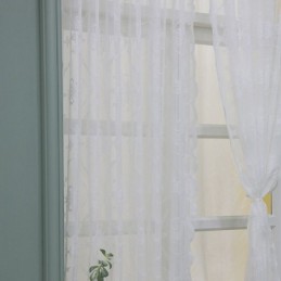 Cortinas De Janela Brancas Transparentes, Cortinas De Voile Com Plantas Para Sala De Estar E Quarto