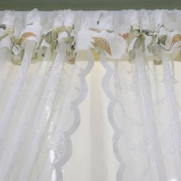 Cortinas De Janela Brancas Transparentes, Cortinas De Voile Com Plantas Para Sala De Estar E Quarto