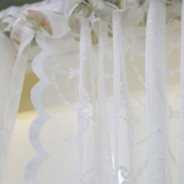Cortinas De Janela Brancas Transparentes, Cortinas De Voile Com Plantas Para Sala De Estar E Quarto