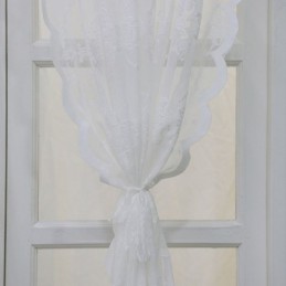 Cortinas De Janela Brancas Transparentes, Cortinas De Voile Com Plantas Para Sala De Estar E Quarto
