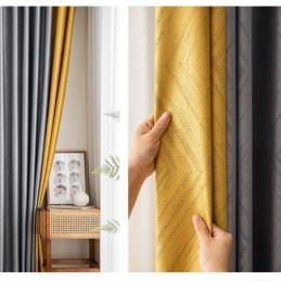 Cortinas Blackout Geométricas Jacquard Para Sala De Estar