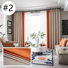 Cortinas Blackout Geométricas Jacquard Para Sala De Estar