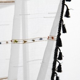 Cortinas Nórdicas Transparentes Com Padrão Listrado E Semi Voile