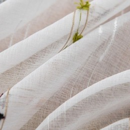 Cortinas Nórdicas Transparentes Com Padrão Listrado E Semi Voile