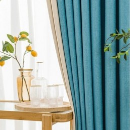 Cortinas Nórdicas Blackout De Cor Sólida Para Sala De Estar