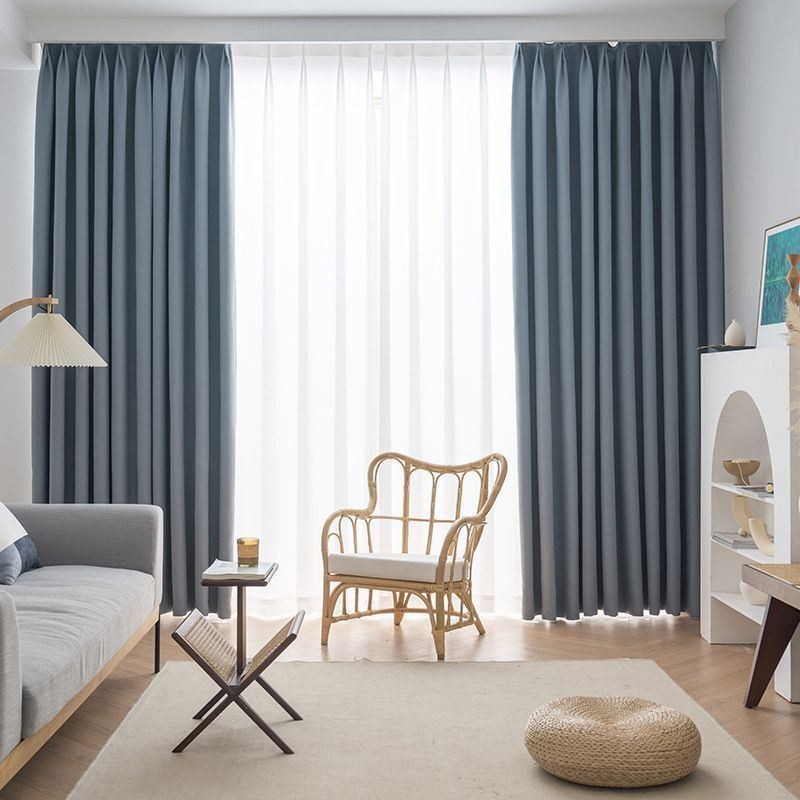 Cortinas Nórdicas Blackout De Cor Sólida Para Sala De Estar