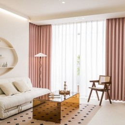 Cortinas Nórdicas Blackout De Cor Sólida Para Sala De Estar