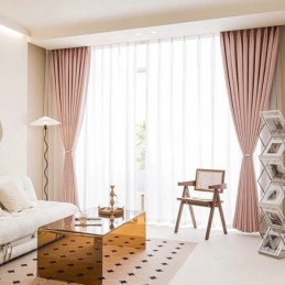 Cortinas Nórdicas Blackout De Cor Sólida Para Sala De Estar