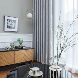 Cortinas Onduladas Jacquard, Cortina De Janela Feita Sob Medida Para Sala De Estar