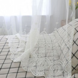 Cortina Simples Transparente Feita Sob Medida Cortina Branca Com Bordados Combinando Sala De Estar