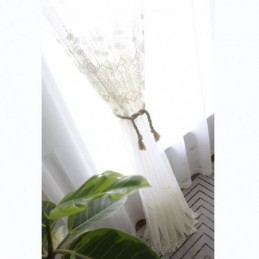 Cortina Simples Transparente Feita Sob Medida Cortina Branca Com Bordados Combinando Sala De Estar