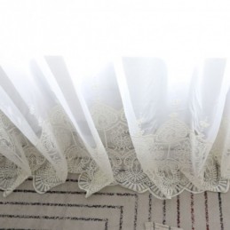 Cortina Simples Transparente Feita Sob Medida Cortina Branca Com Bordados Combinando Sala De Estar