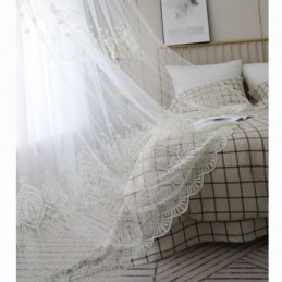 Cortina Simples Transparente Feita Sob Medida Cortina Branca Com Bordados Combinando Sala De Estar