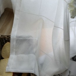 Cortina Minimalista Transparente Feita Sob Medida Cortina Grande Com Painel De Voile Jacquard De Treliça Sala De Estar Um